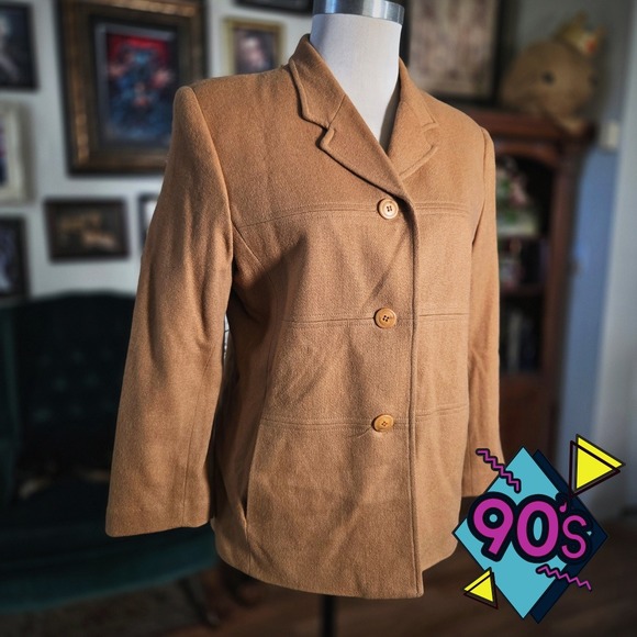 Norton McNaughton Jackets & Blazers - Vintage 90s Norton McNaughton Wool Blazer Jacket Minimal Chic Neutral